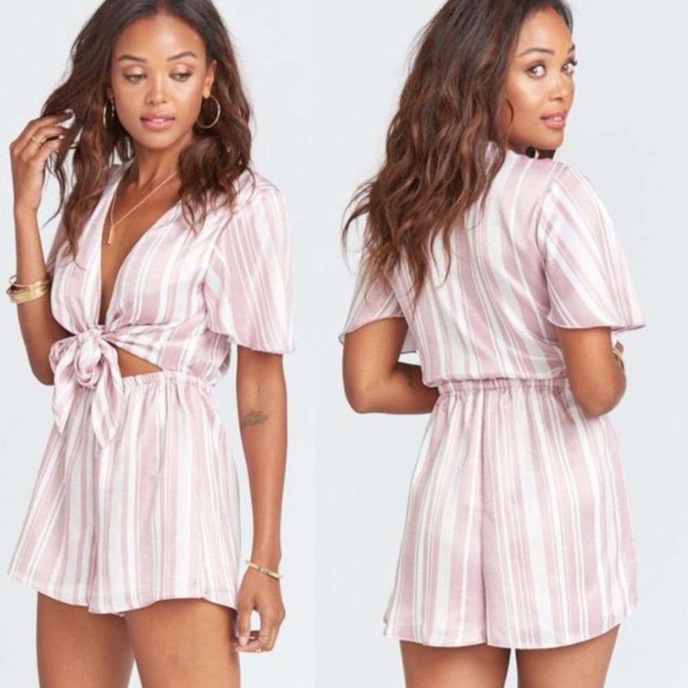 Show Me Your Mumu Gia mauve stripe romper XL